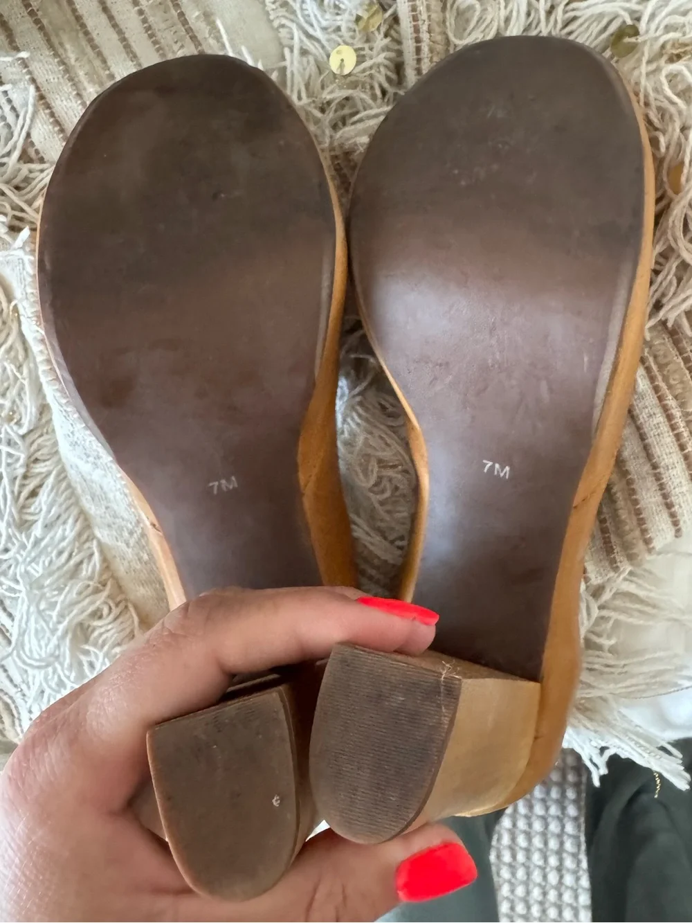 Jeffrey Campbell Tan Leather Platform Mary Jane Heels